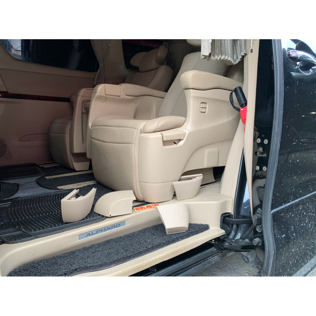 Cover Rel Jok / Cover Dudukan Jok Tengah Alphard vellfire anh20 , BEIGE , captain or pilot seat coco