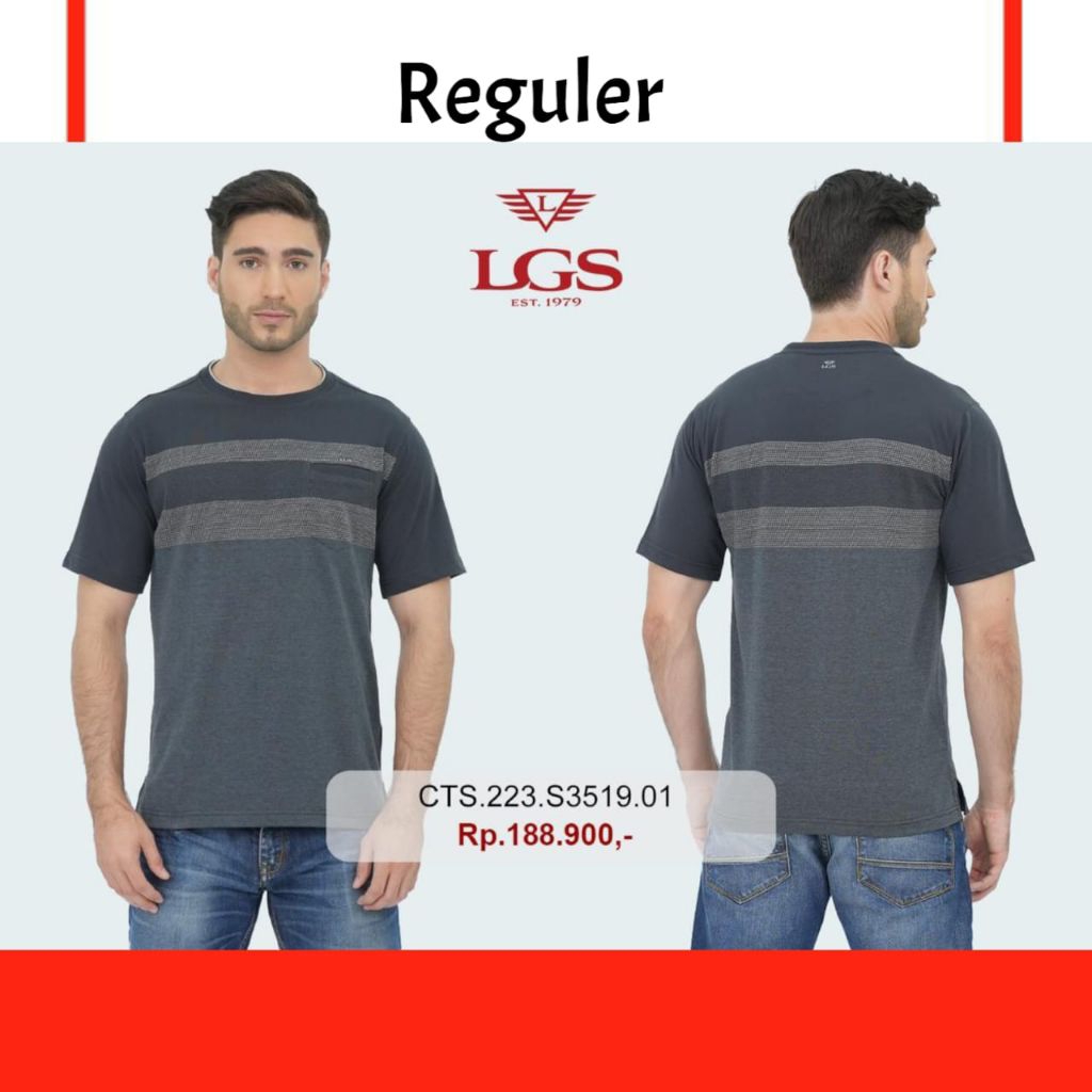 Baju Kaos Oblong Pria LGS Reguler Fit ORIGINAL 100%