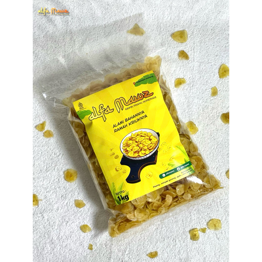 Kripik pisang gurih Alfamawz 1kg