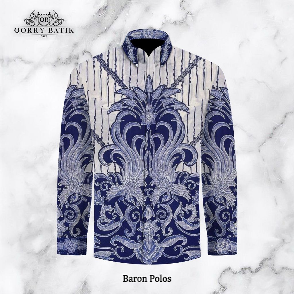 KAIN KEMEJA BATIK TULIS KATUN POLOS motif SAWUNGGALINGPARANG warna BIRU PUTIH KBPFBrnPls051125(3)