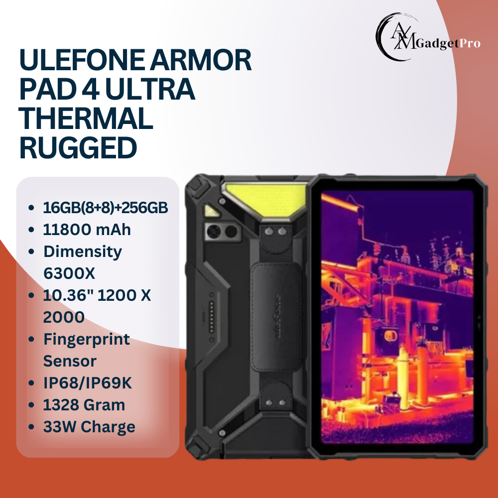 ULEFONE ARMOR PAD 4 ULTRA THERMAL 5G 16GB+256GB Dimensity 6300 11800mAh NFC Rugged Tablet