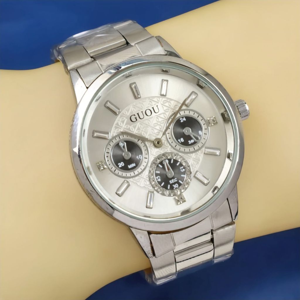 Jam Tangan Wanita GUOU Rose Gold Multifunction Quartz Elegan