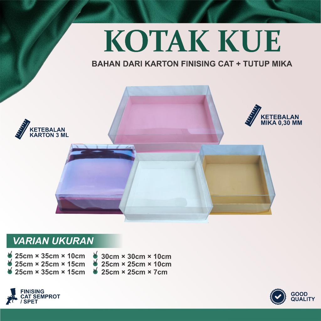 Box Hantaran Polos Persegi // Box Hantaran //Hardbox /Box Kue Tutup Mika Tebal 0.30