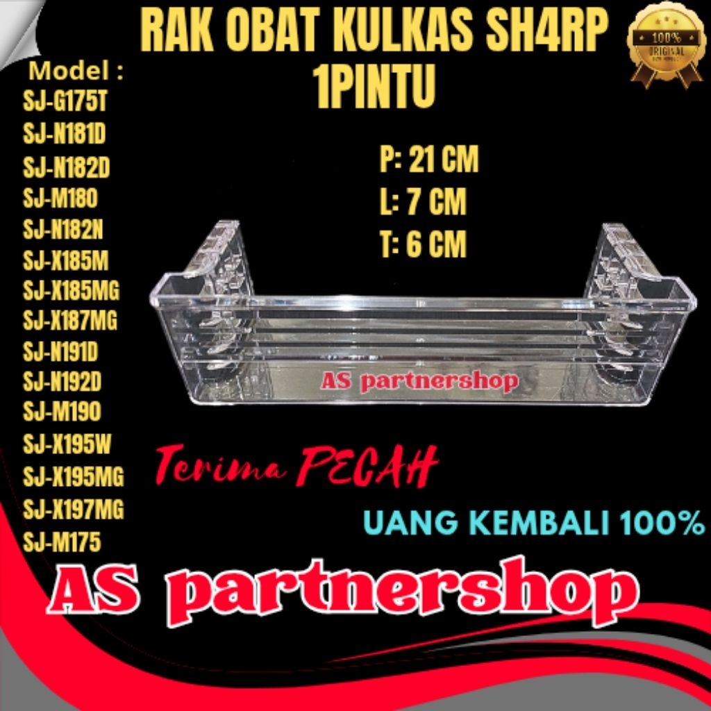 rak obat kulkas sharp 1pintu sj-m175,sj-g175,sj-n181,sj-n182,sj-m180,sj-x185,sj-n191,sj-n192,sj-m190