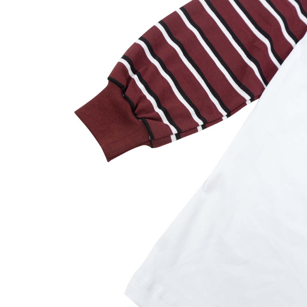 Troy Company Double Sleeve Longsleeve Tshirt White Maroon Dance Fire - Kaos Putih Maroon Lengan Panjang DSD 3512
