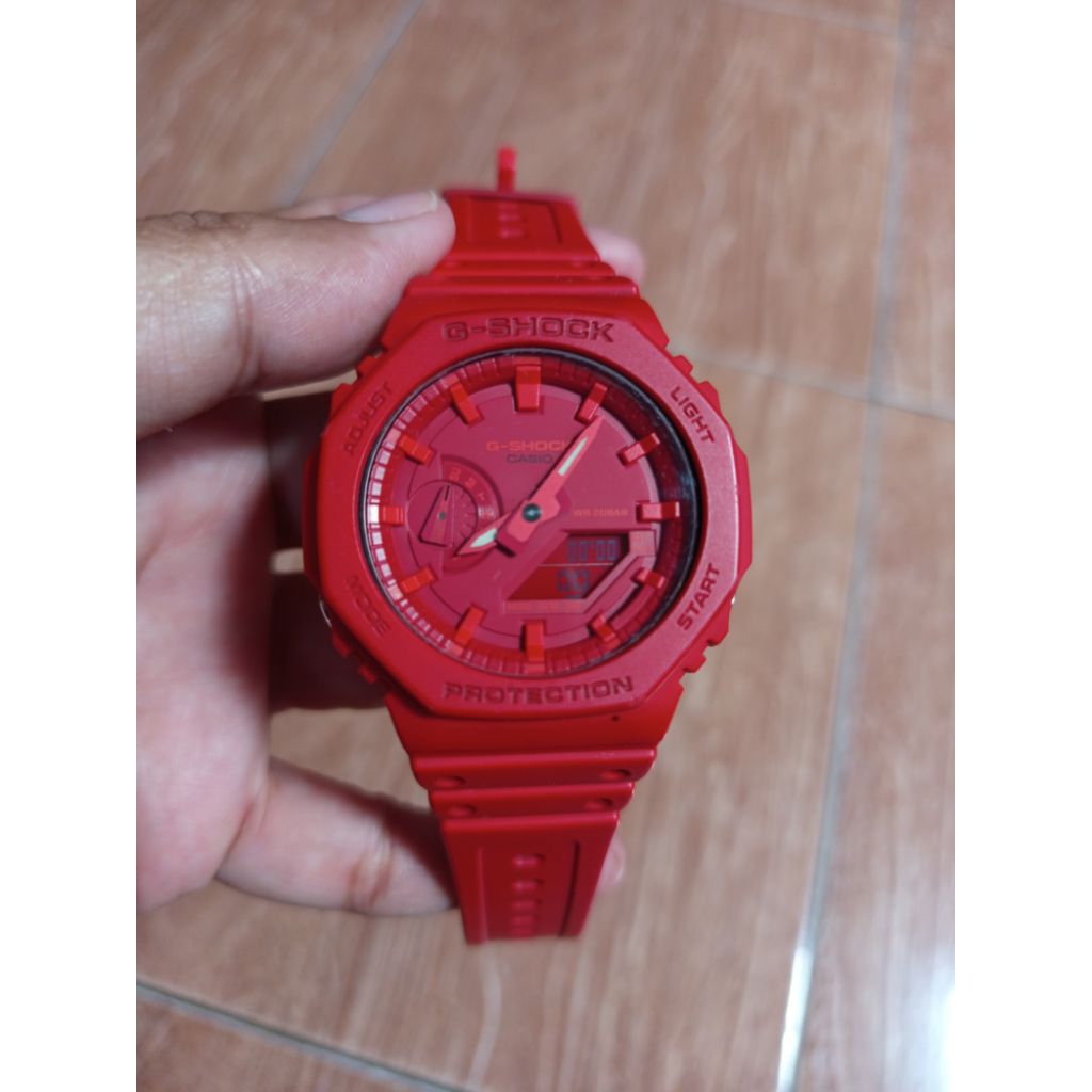 jam tangan GSHOCK GA-2100 merah merona original