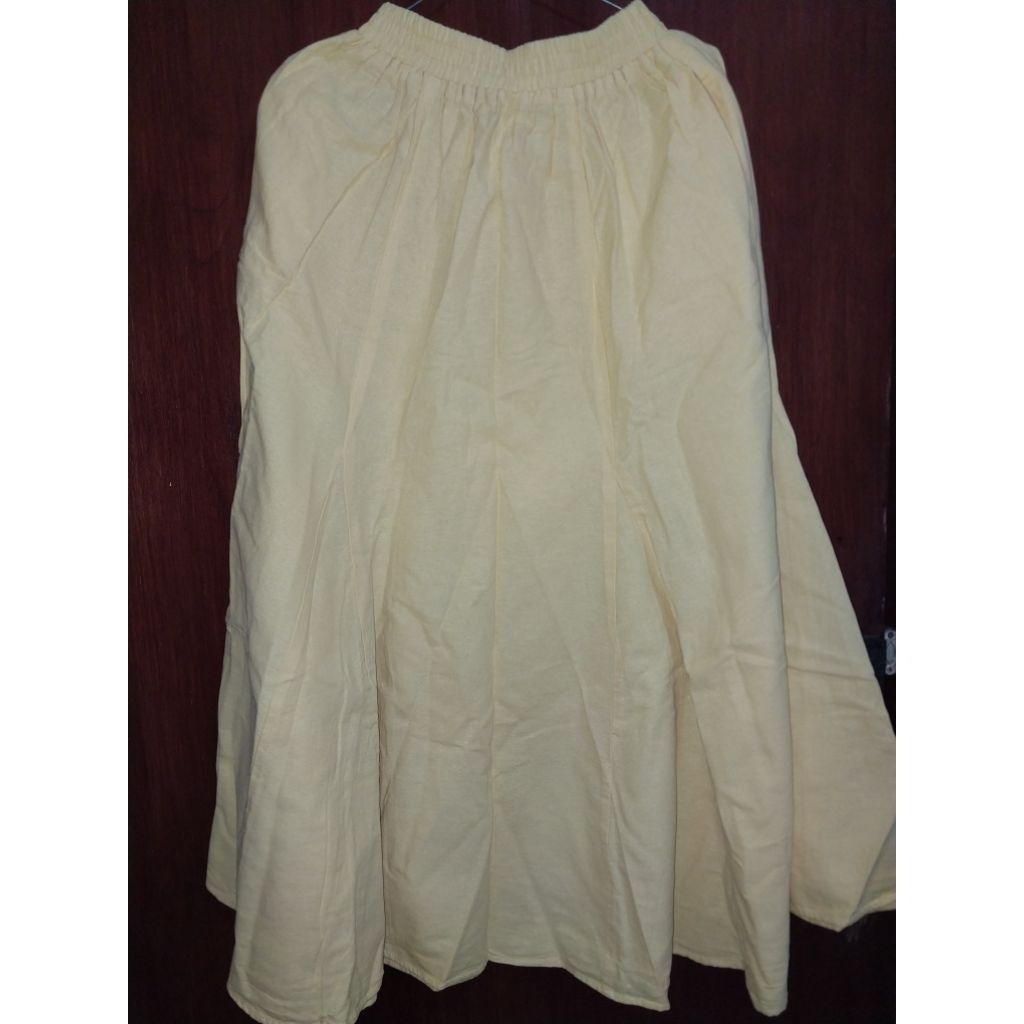 PRELOVED ROK KUNING LINEN