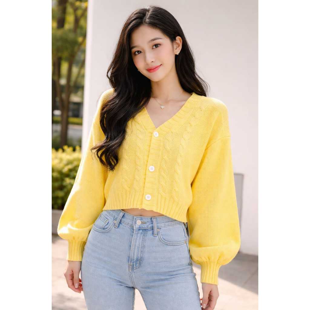Cardigan kepang / cardigan kabel / cardigan kepang premium / cardigan kepang crop korea