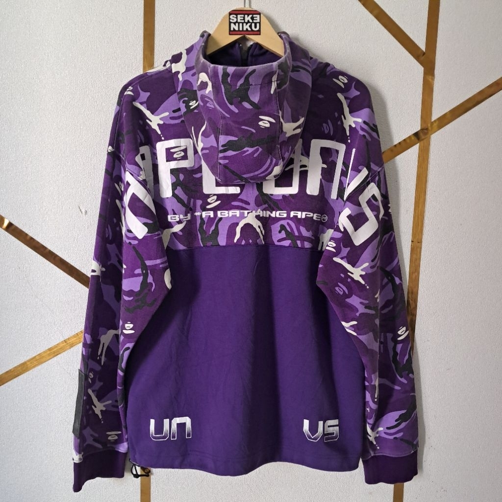 Hoodie Halfzip AAPE ABATHING APE Camo Backit bahan katun tebal