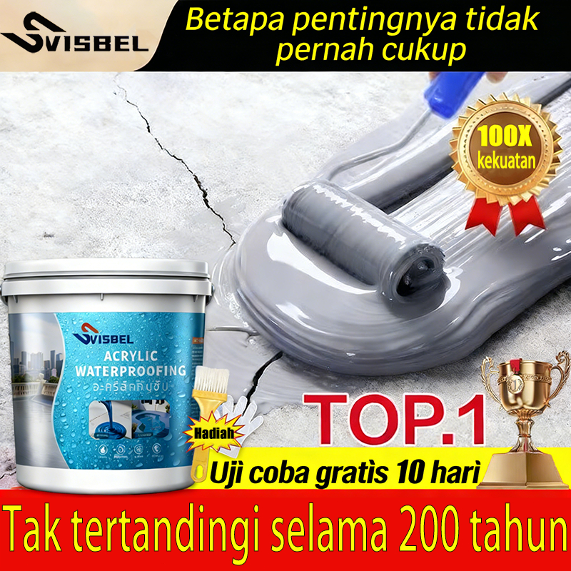 100% Asli  Cat dan perekat anti air. Daya rekat kuat. Mengatasi masalah kebocoran air di dinding, la