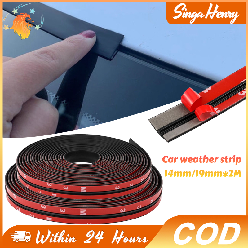 Strip Segel Karet Kaca Mobil 2Meter Peredam Suara Debu Pelindung Hujan Cocok Semua Tipe Mobil