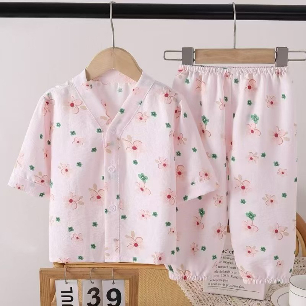 Baju tidur anak kimono pink