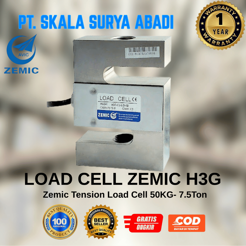 Load Cell ZEMIC H3G Cap 50kg-7,5ton /Tension Load Cell / Load Cell Type S / Load Cell Tarik