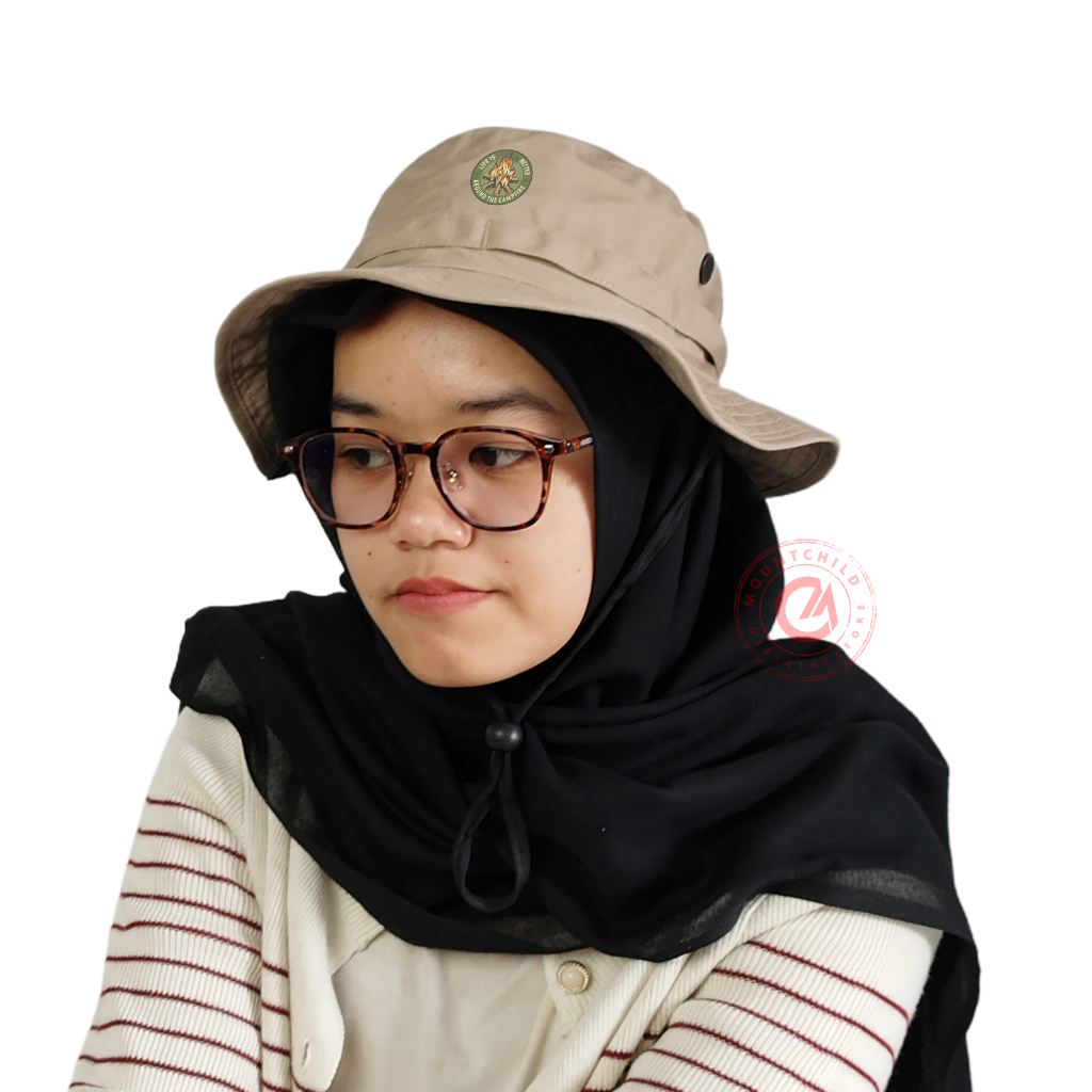 MOUNTCHILD Topi Rimba Outdoor Bahan katun Jungle Hat Pria Wanita Dewasa Camping Kode RB005