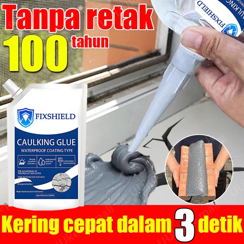 Lem Sealant Anti Bocor Waterproof 500gr Pengisi Retak Dinding Beton Cepat Kering
