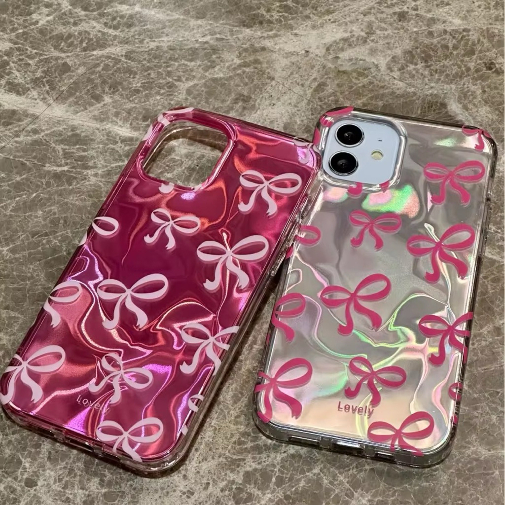 Softcase iPhone Motif Pita Pink Transparan - Case HP Lucu Anti Crack