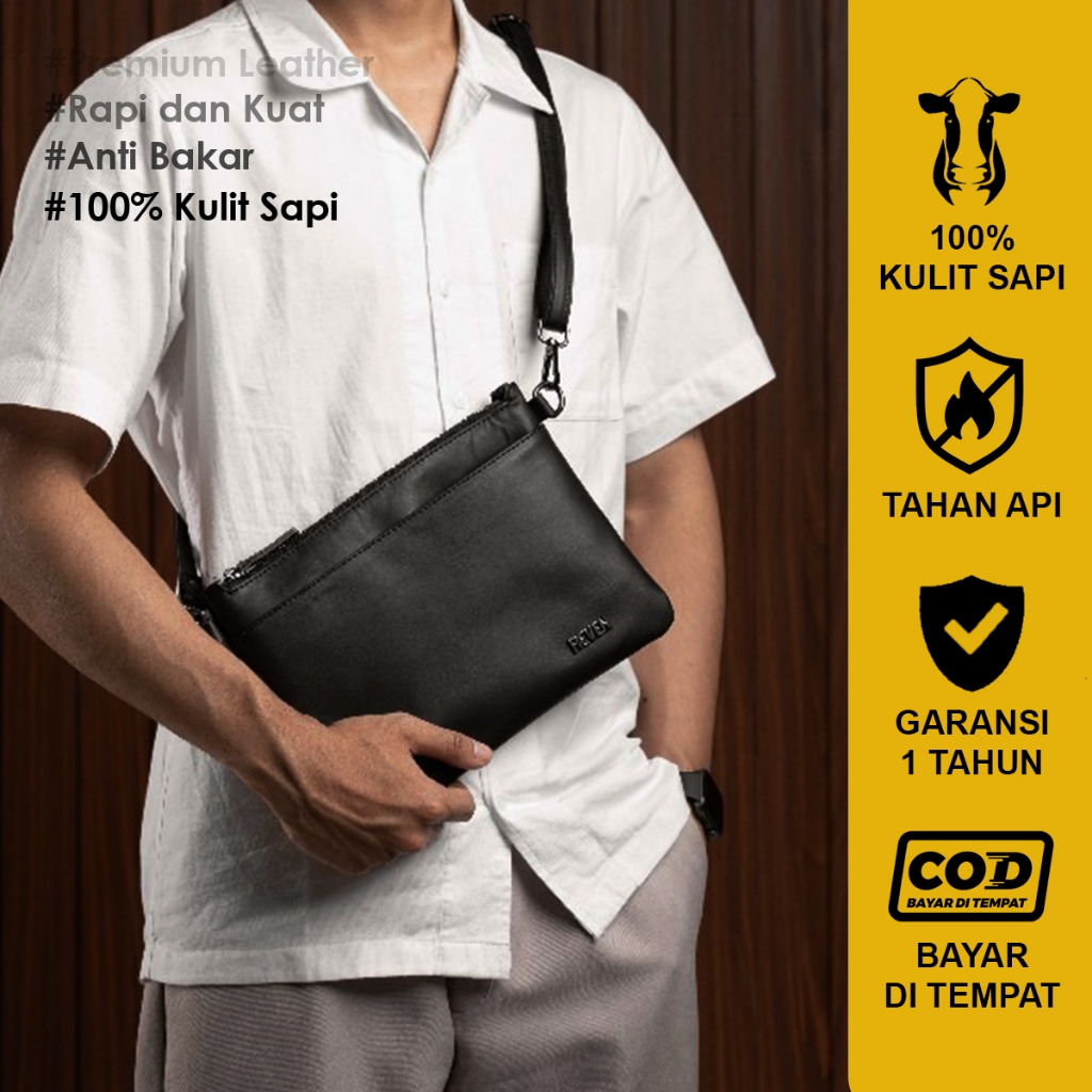 Tas Selempang Pria Tas Kerja Kuliah Reven Adam Tas Kulit Pria Asli