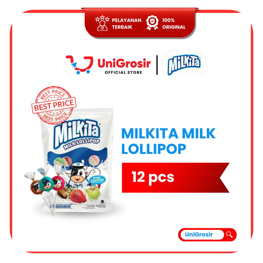 [UniGrosir] MILKITA MILK LOLLIPOP PERMEN LOLI SUSU ~12 pcs BAG