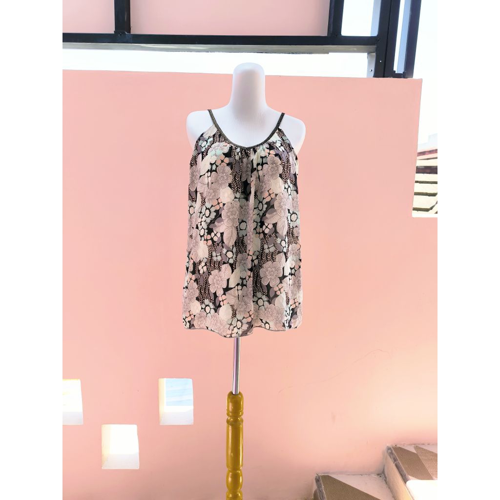 Tanktop floral mori kei whimsy sleeveless