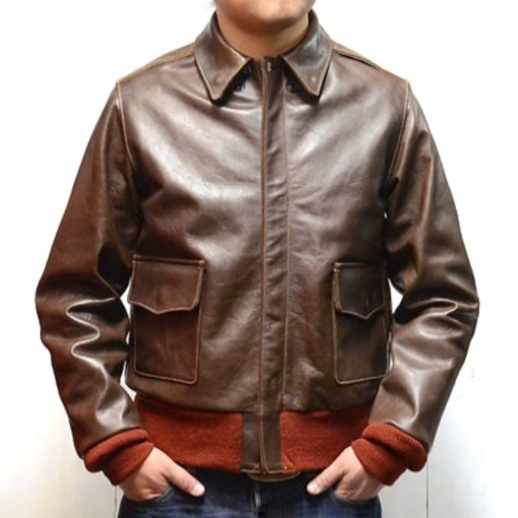 Buzz Rickson's A2 Horsehide Red Rib Bomber Flight Jacket X Jaket Kulit Schott Avirex Real McCoy's Ae