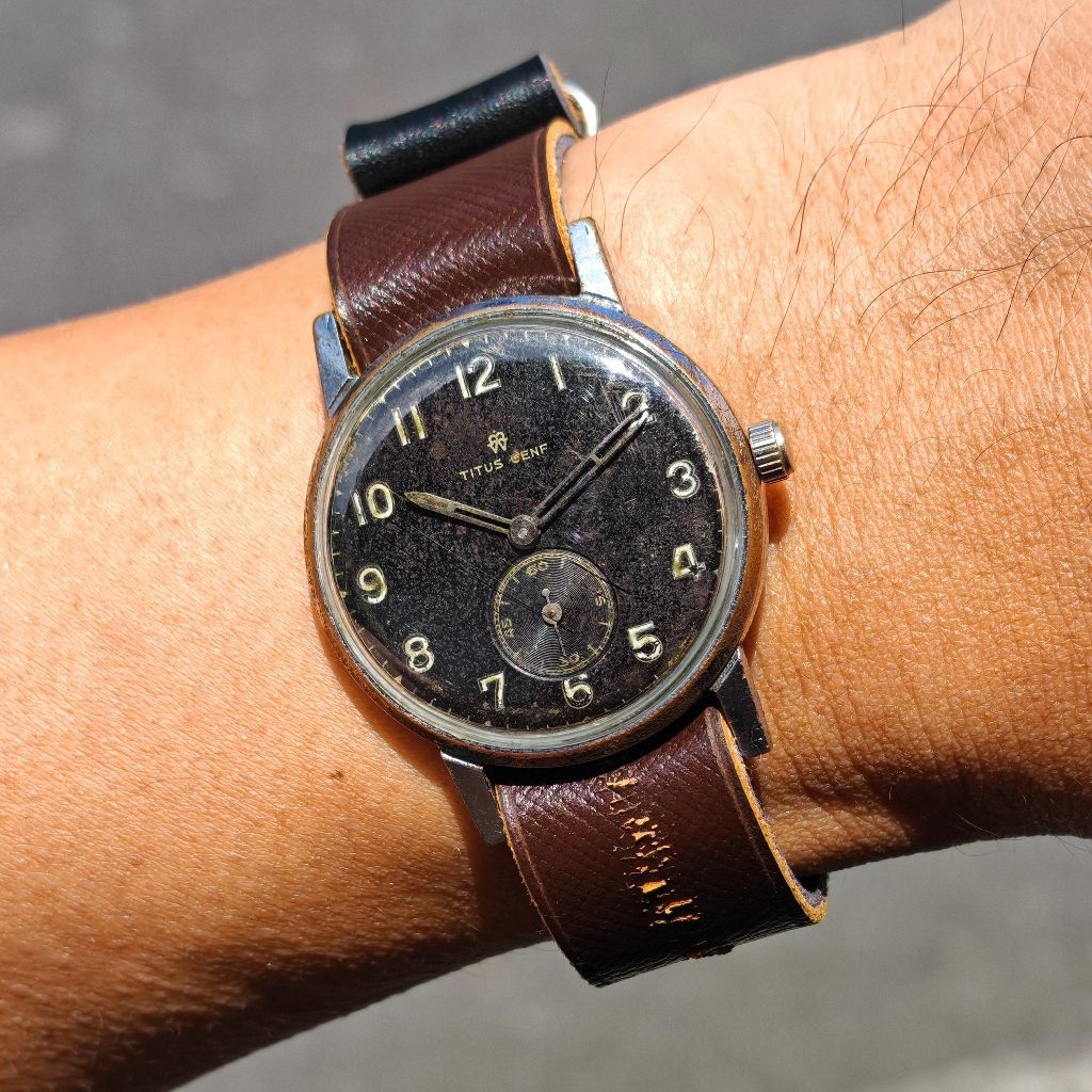 40s Vintage Titus Geneve Genf Wilhelmina Military World War WWII ww2 watch Dutch RARE Collectible