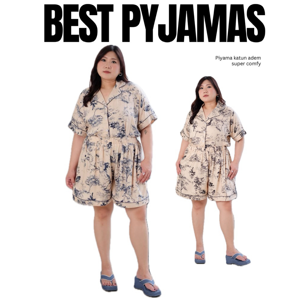 Melo Jumbo Piyama - Piyama Katun Bigsize - Piyama Jumbo - Baju Tidur Adem Katun - Baju Tidur Jumbo