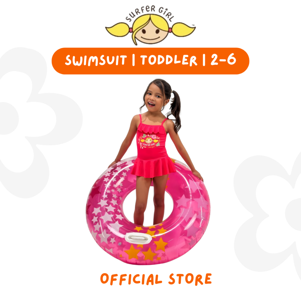 Surfer Girl Ocean Blooms Toddler Tankini 254TOPC001RED | Baju Renang Anak | Baju Renang Toddler | Sw