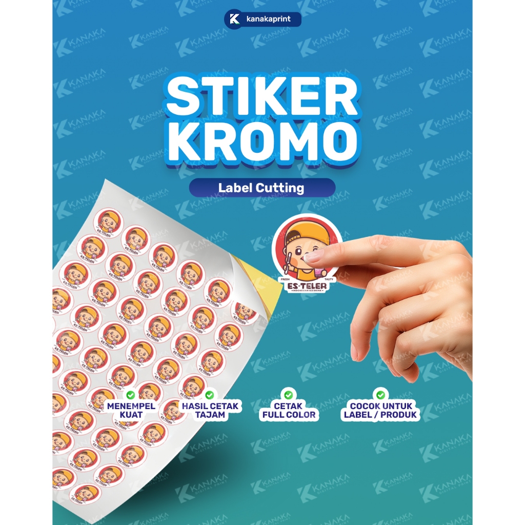 TERMURAH - Cetak Stiker Kromo / Label / Label Bulat / Label Produk / Stiker Logo Siap Cetak
