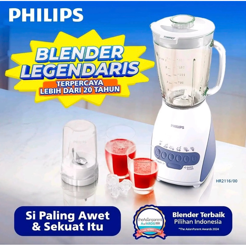 Philips - Blender Philips 2 Liter Kaca HR2116