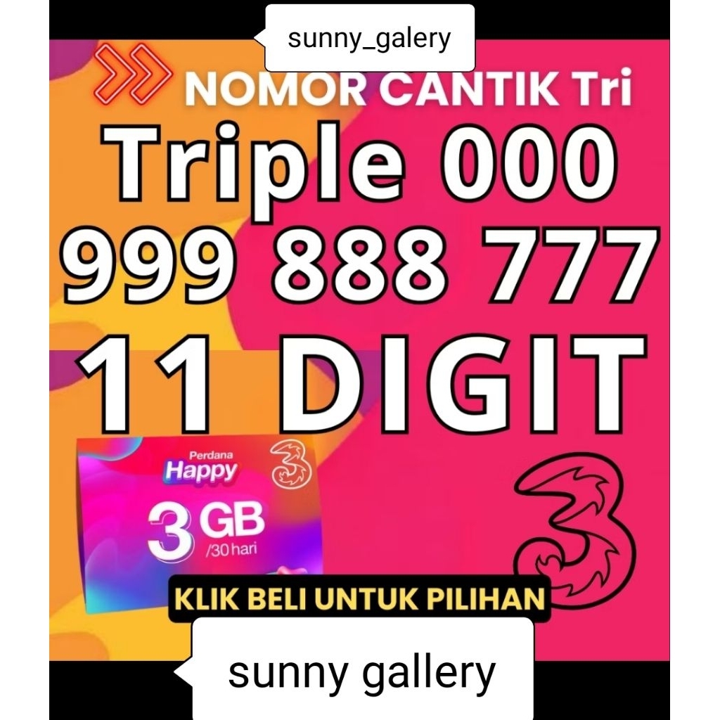 Nocan (nomor cantik 3)  Tri