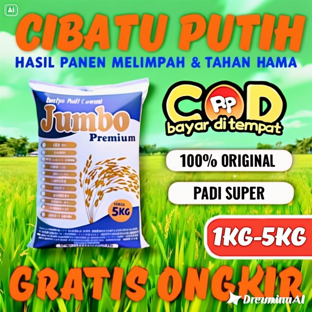 SANGHYANG SRI- Benih Padi CIBATU PUTIH Kemasan 1kg-5kg Original