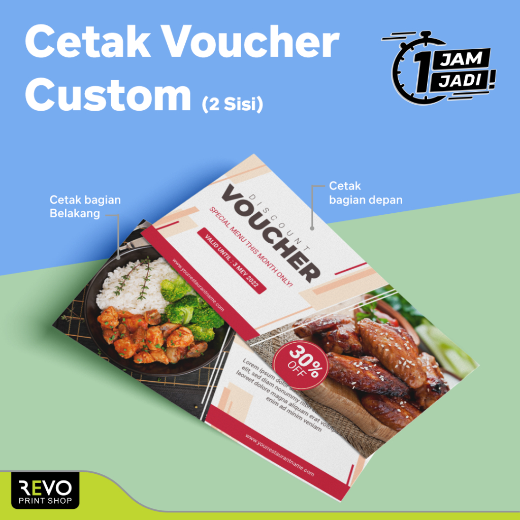 Cetak Voucher custom / Cetak Kupon / Cetak Tiket 2 Sisi