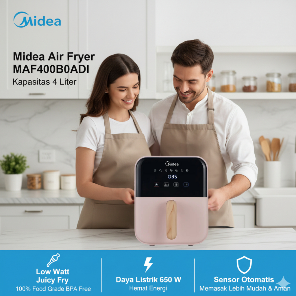 Midea | Air Fryer digital | Air fryer penggoreng tanpa minyak 4L