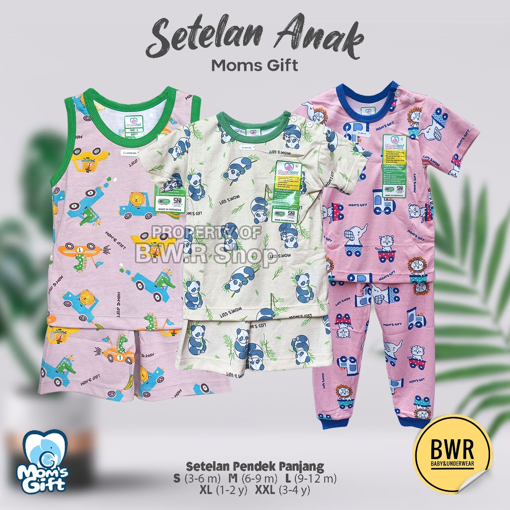 Setelan Moms Gift Anak Harga Satuan Baju Tidur Anak Laki Laki & Perempuan - BWR