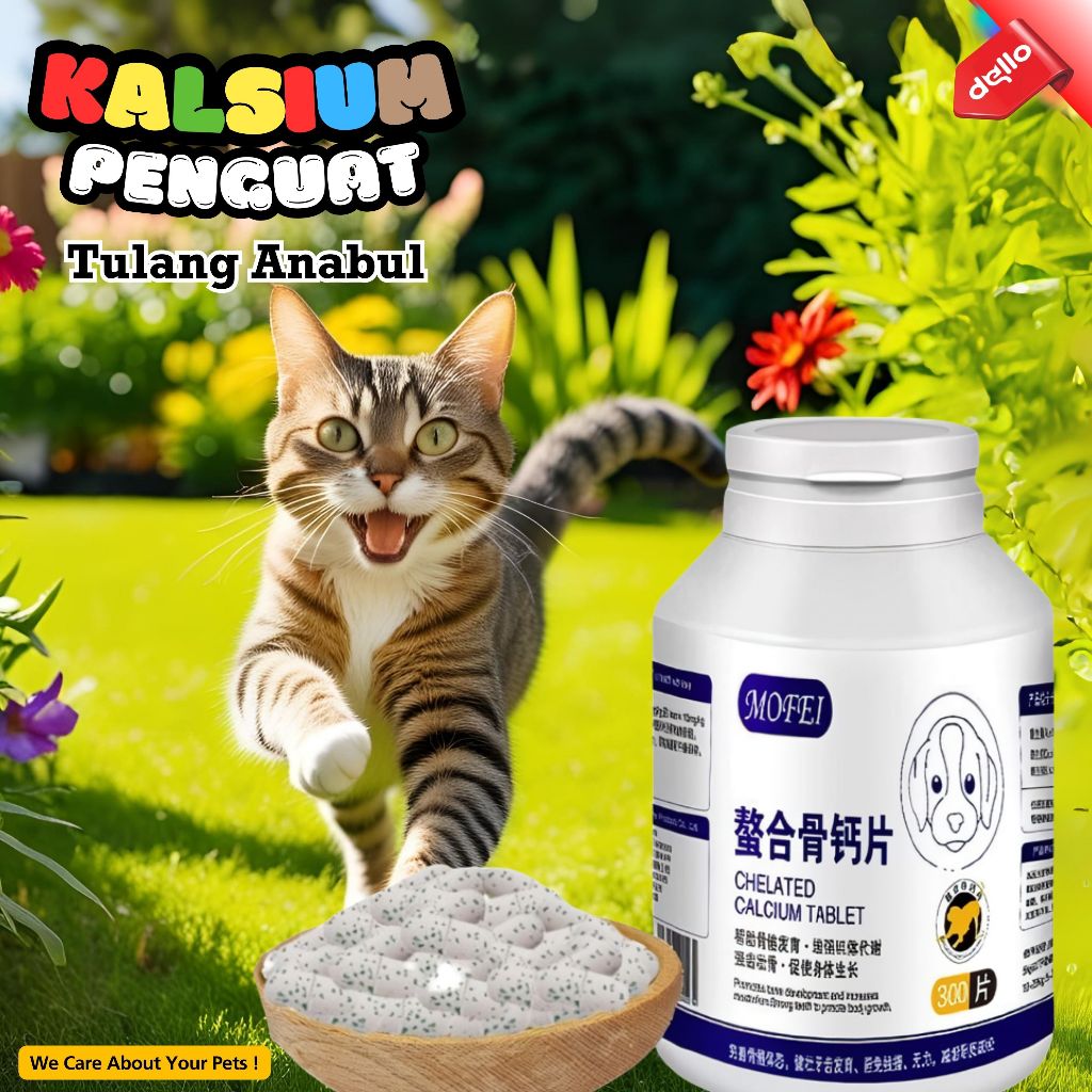 Kalsium Tulang Kucing Anjing Tablet Per Pcs Suplemen Kalsium Penguat Tulang DELLO FOR CAT