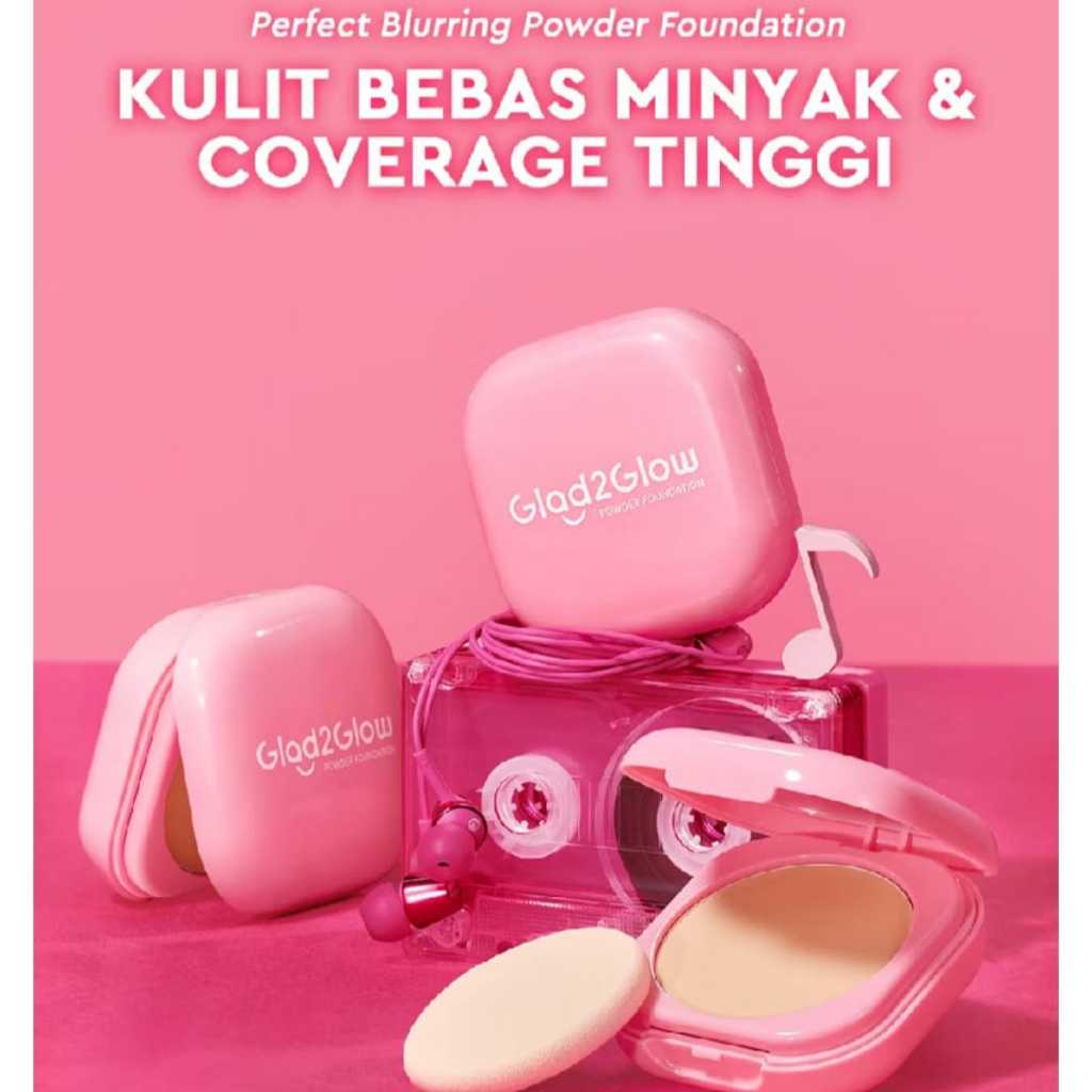 GLAD2GLOW PERFECT BLURRING POWDER FOUNDATION - Bedak Padat Glad 2 glow