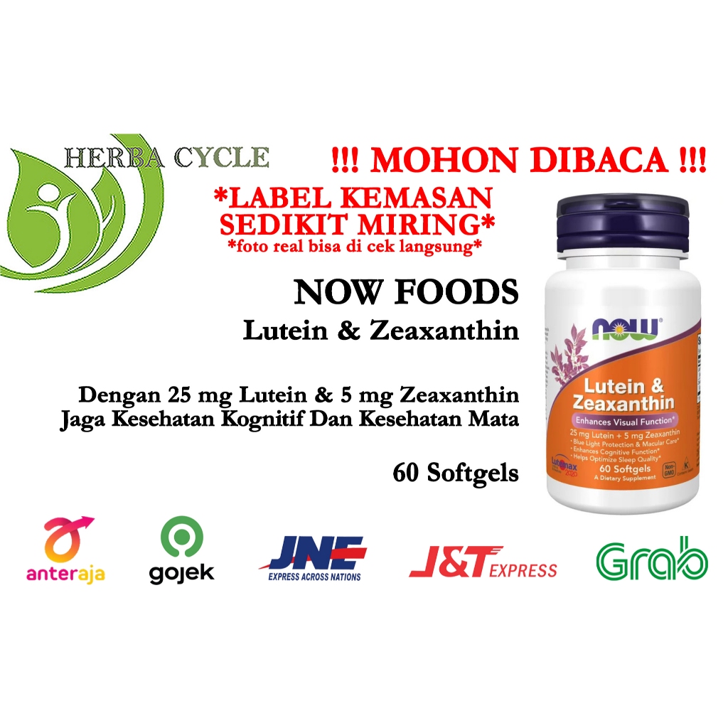 Now Food Lutein & Zeaxanthin 60 Softgels Now Lutein Zeaxanthin Kesehatan Makula Mata ORI USA