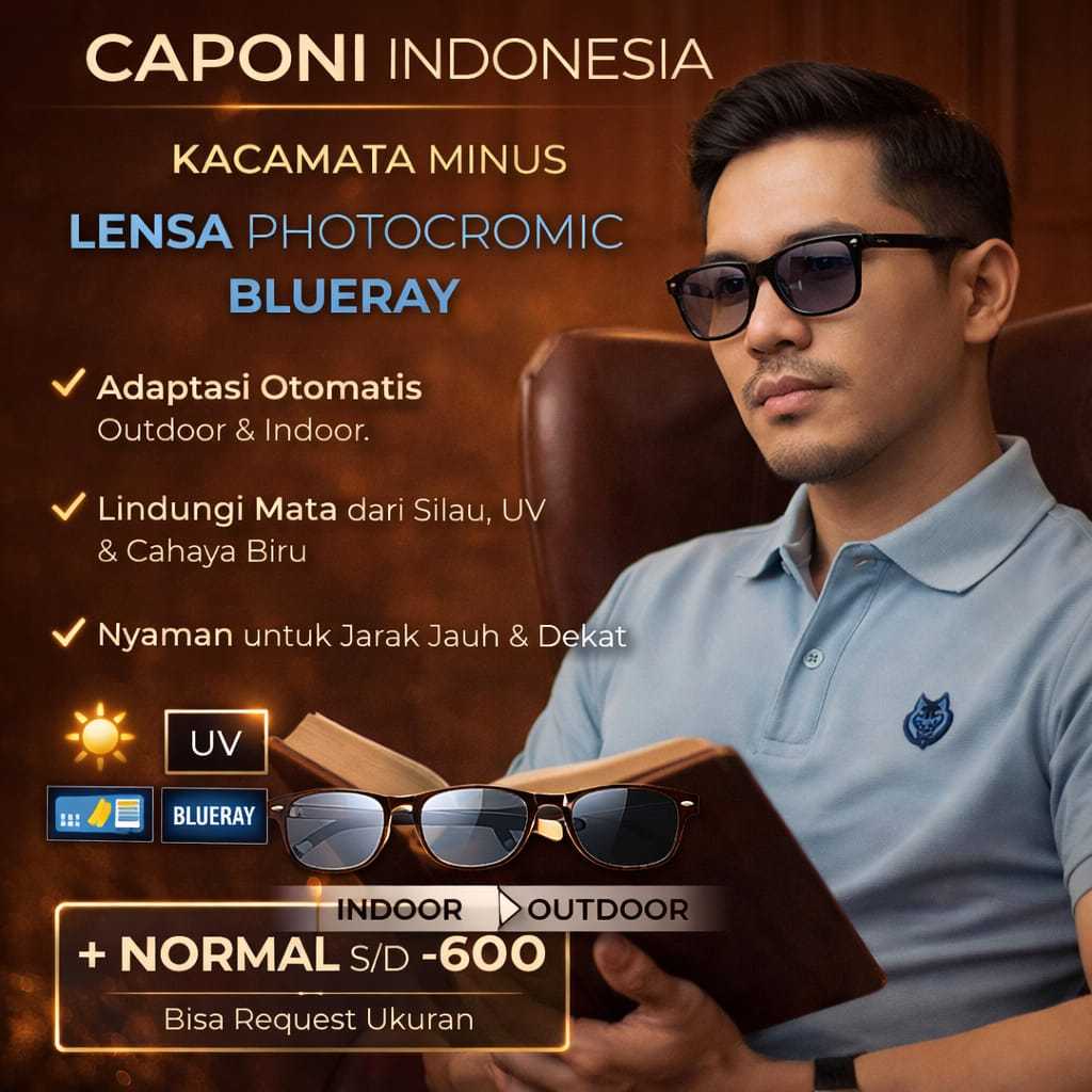 RB SPACE Frame Kacamata Pria Tebal Lensa Minus Bluecromic Anti Radiasi Kaca Mata Keren Anti Radiasi