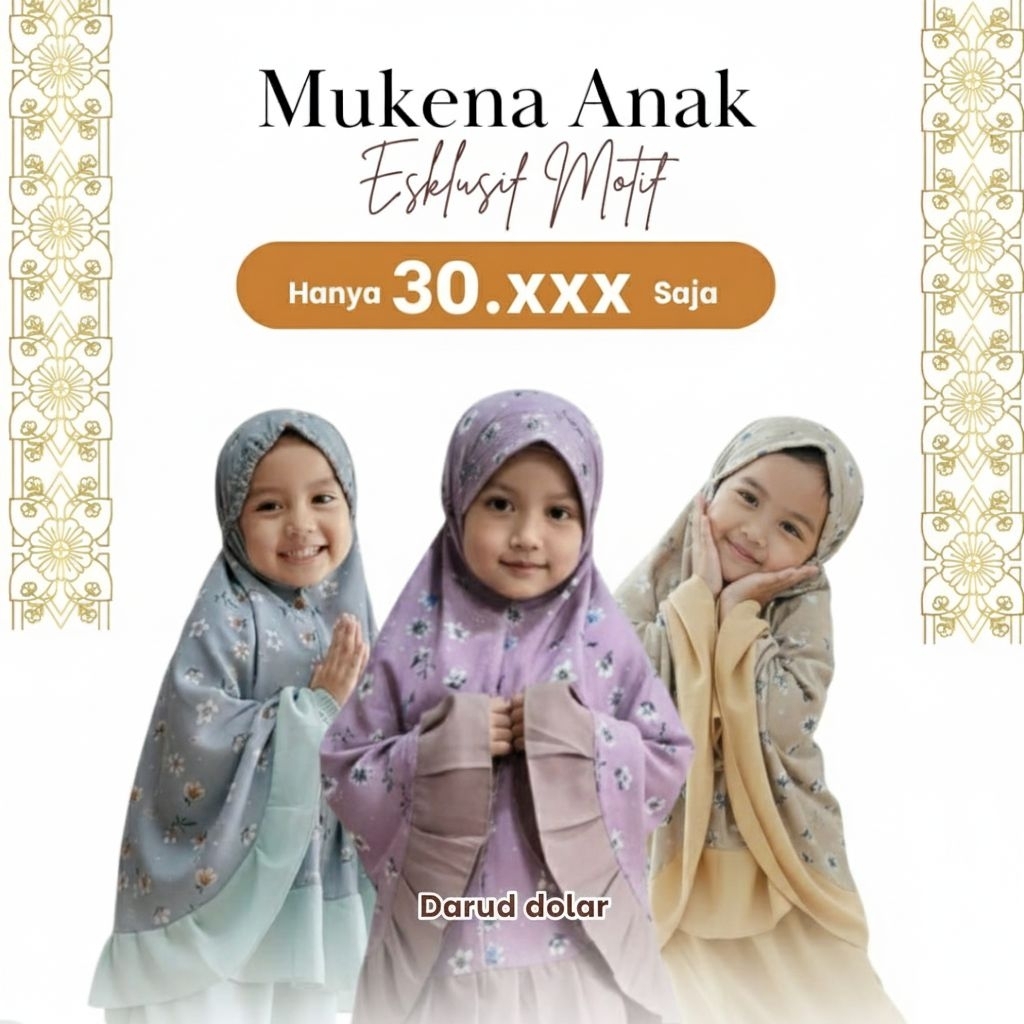 mukena anak dan balita 3 sampai 8 tahun | mukena anak karakter bunga