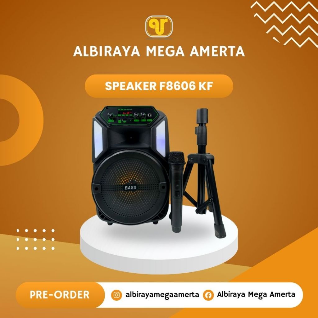 [COD] SPEAKER BLUETOOTH FLECO F8606 LED KF 8,5 INCH | TERMURAH | GROSIR