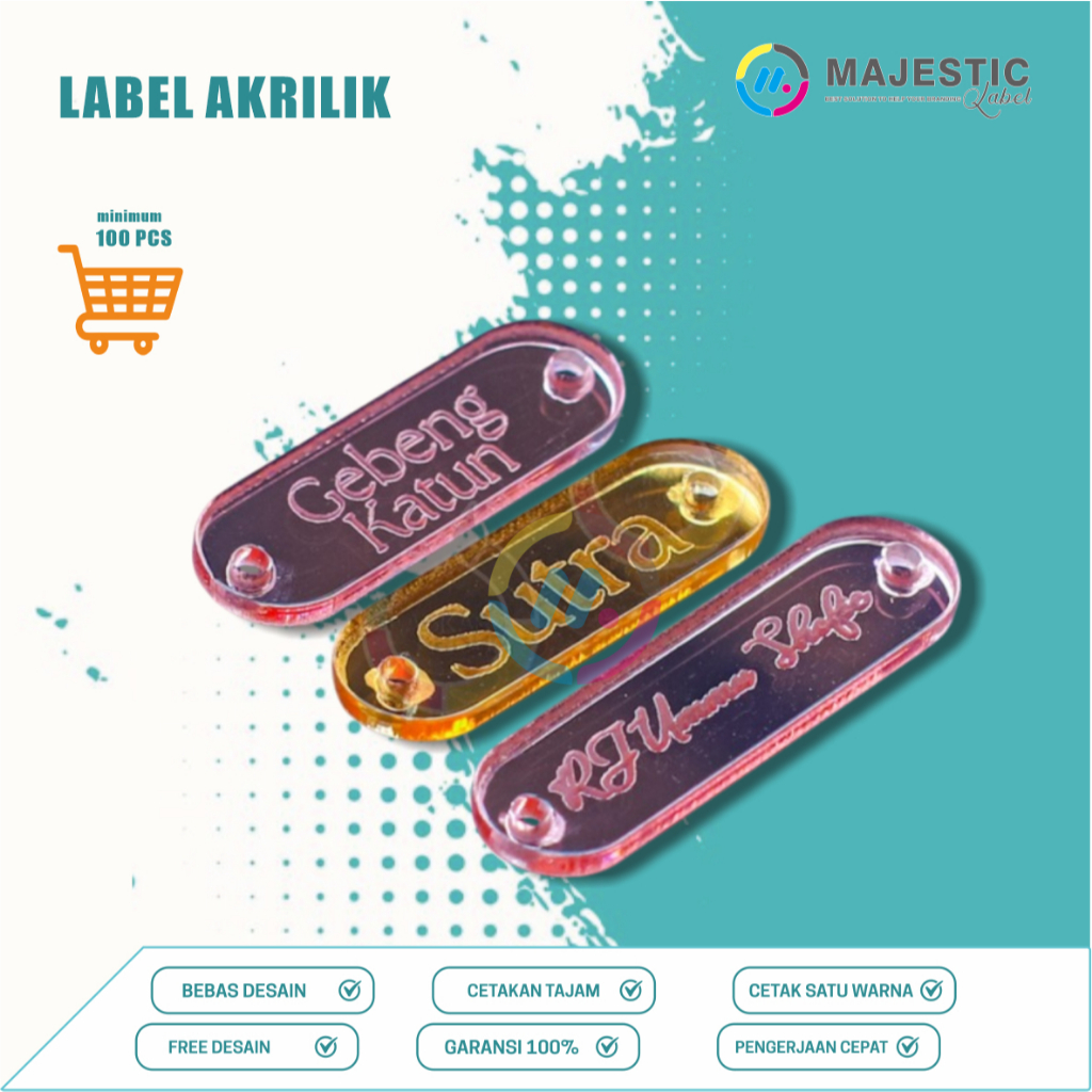 label akrilik, label akrilik custom, label akrilik hijab, label akcesoris, label baju