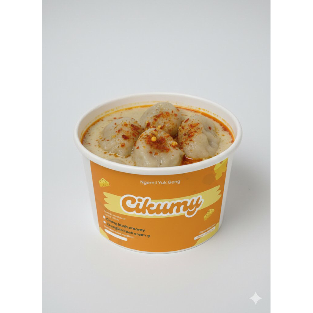 Cireng Kuah Creamy Kuah Keju chili oil cireng isi ayam suwir