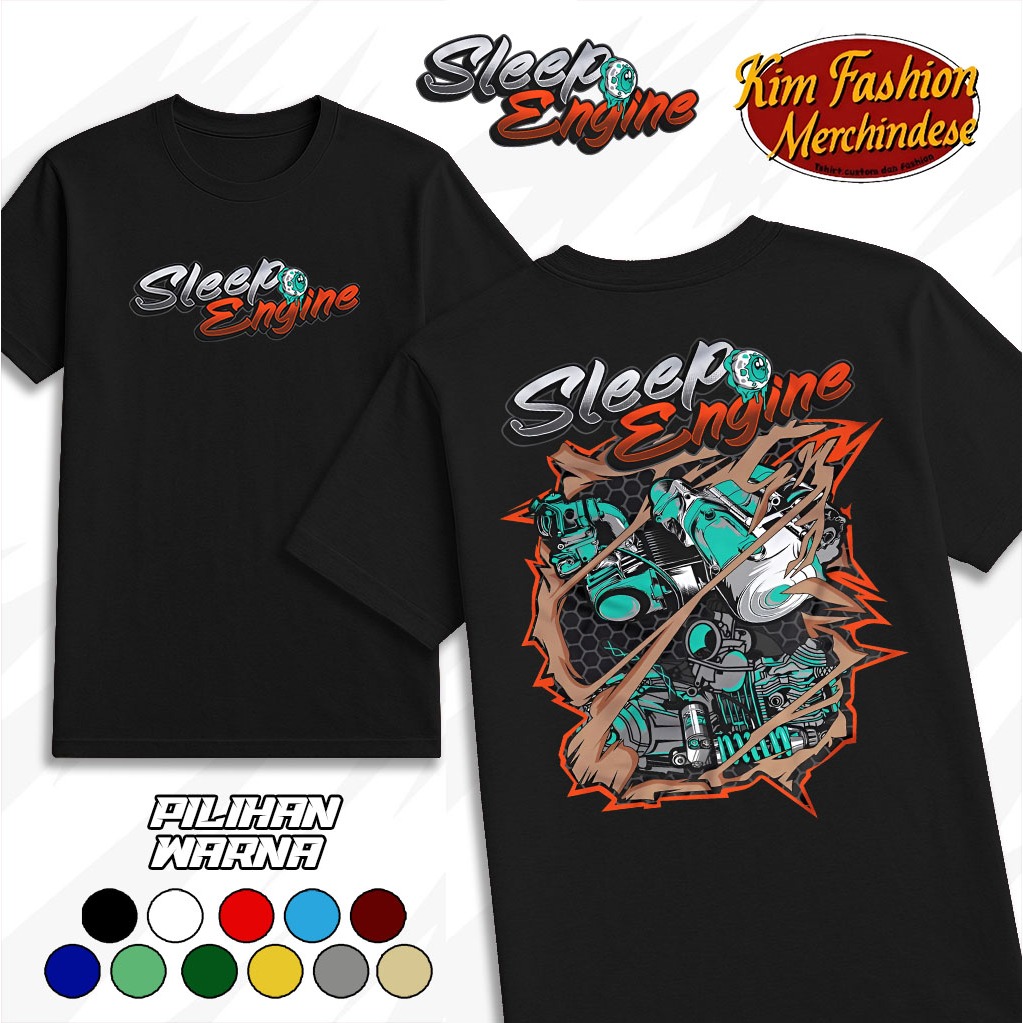 Kaos Racing Sleep Engine Baju Distro Motor Drag Balap Herex Mesin knalpot Rangka Jupiter