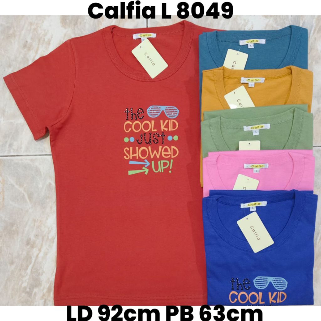 kaos calfia,atasan wanita murah,merk calfia,tebal,adem,size L