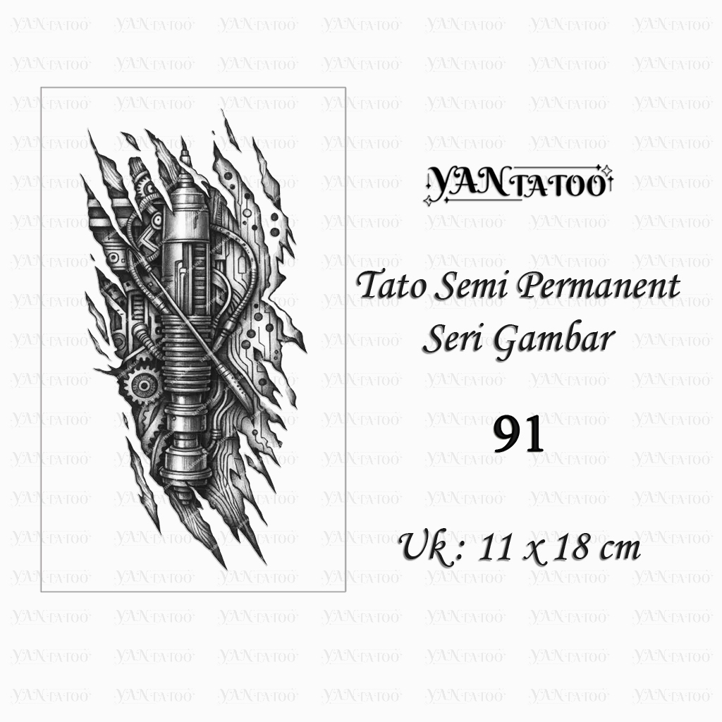 YanTatoo - Stiker Tato Semi Permanen Tahan Lama Seri Gambar 91