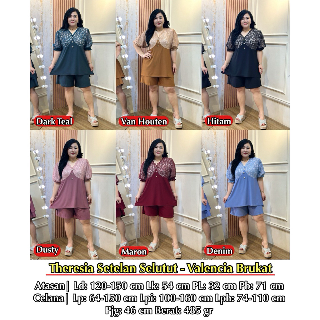 FINA BIGSIZE - (THERESIA SETELAN SELUTUT) SETELAN WANITA JUMBO BIGSIZE SELUTUT KEKINIAN