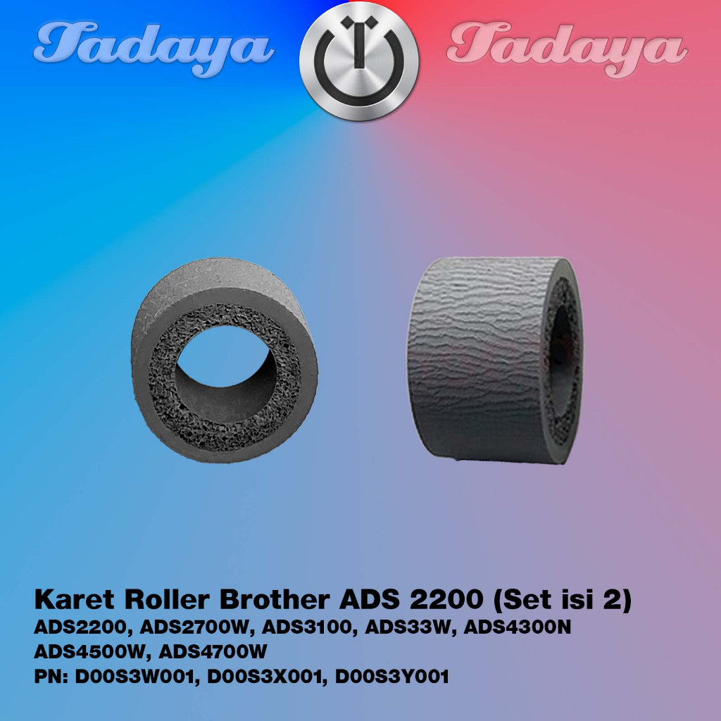 Karet Pickup Roller Scanner ADS-2200 ADS-2700W Penarik Kertas Set isi 2 Pick Up Roler for Roll Broth