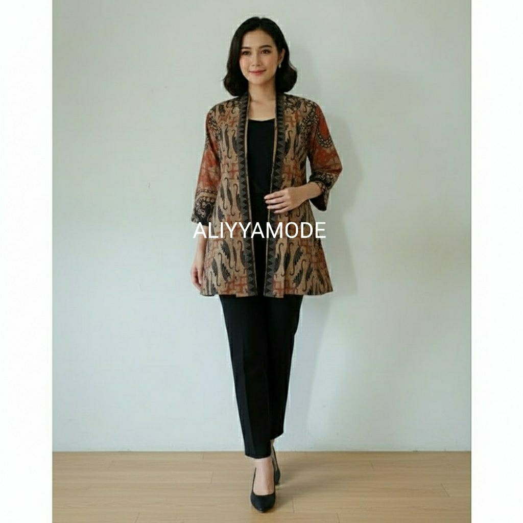 Couple Vest Lereng Batik Solo Outer Batik Wanita Kemeja Batik Pria Batik Couple