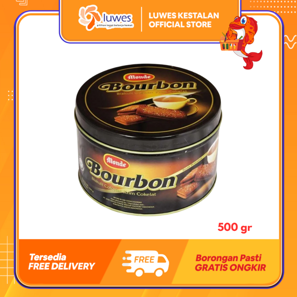 Monde Bourbon Coklat Kaleng Mini 500 Gram | Biskuit Monde Bourbon Coklat Kaleng 500 Gram | Biskuit L