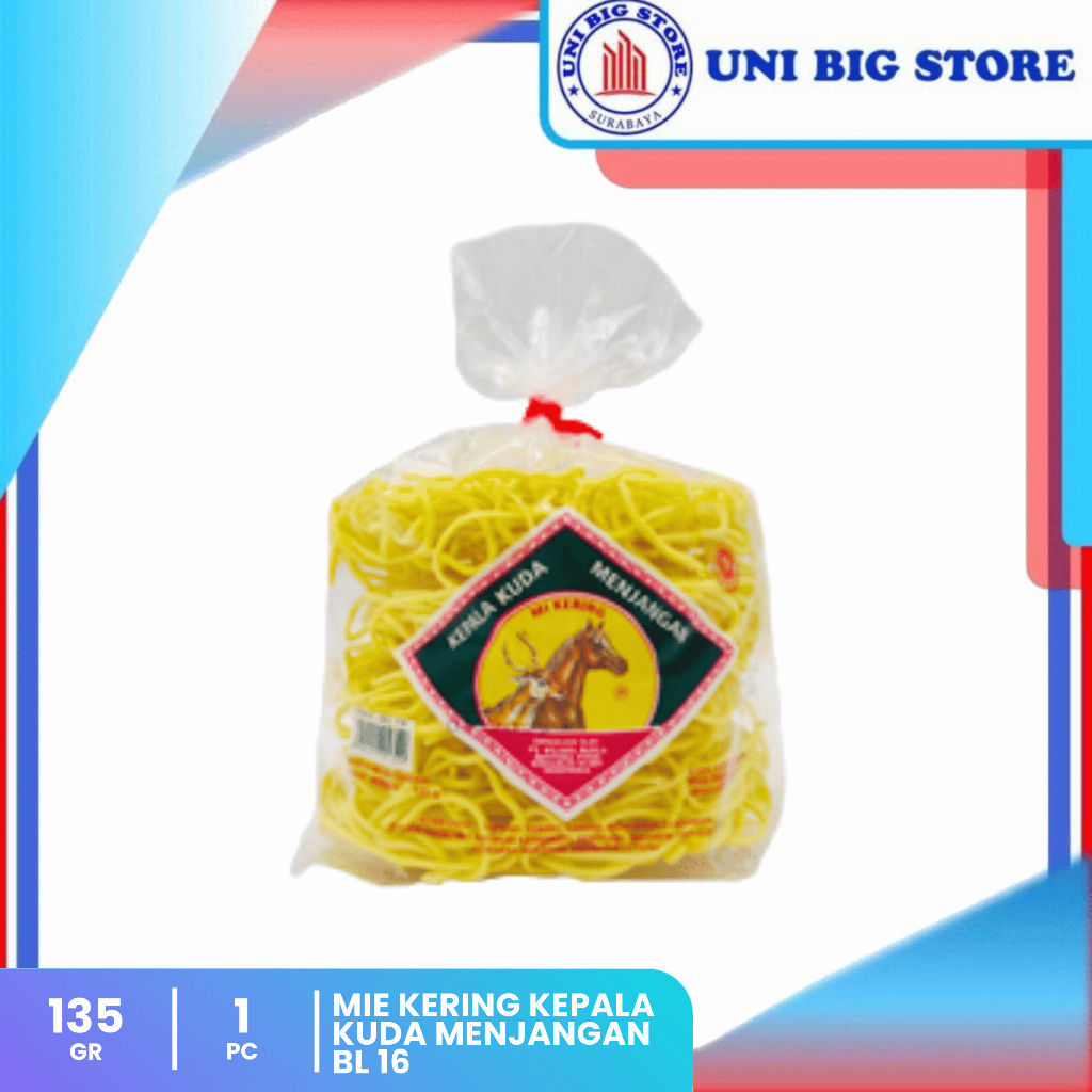 Menjangan Mie Kering Bulat Kepala Kuda Menjangan 135 gr BL 16